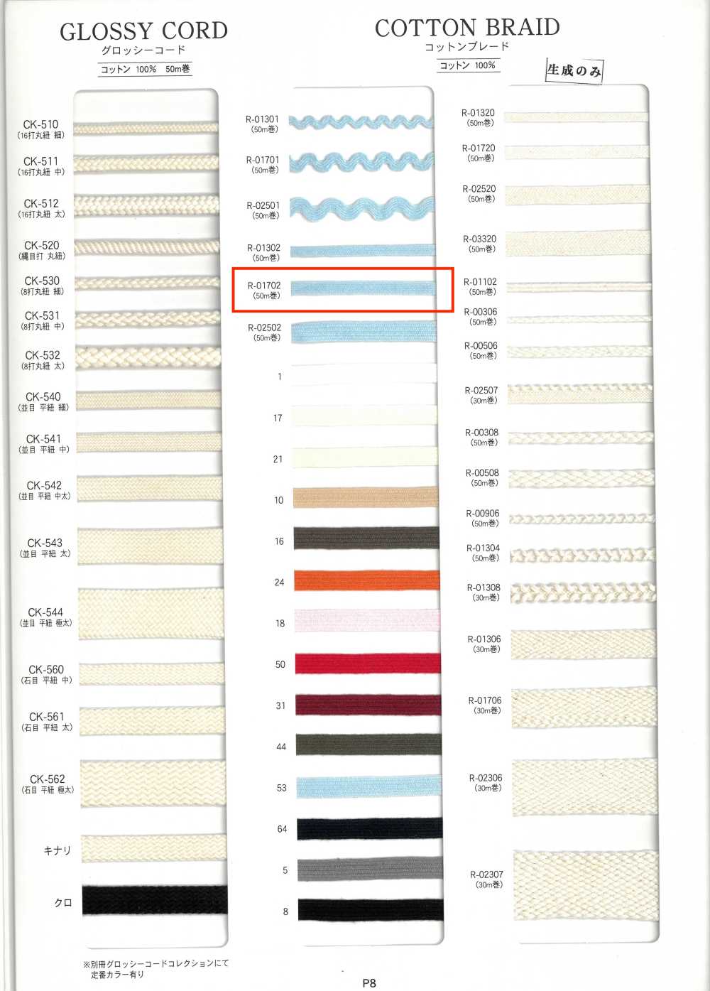 R-01702 Dây Tết Cotton[Ruy Băng, Băng, Dây] RIVER