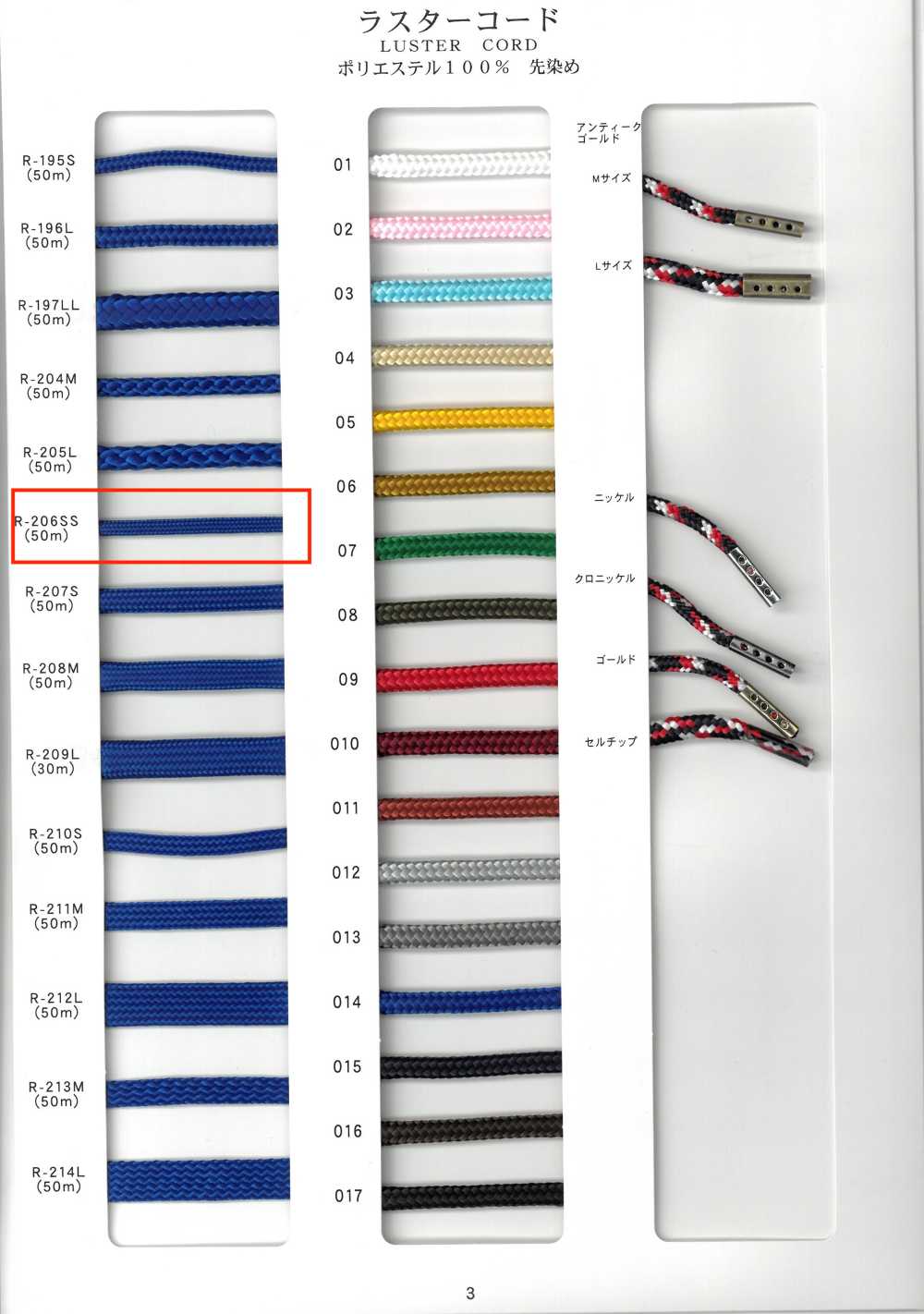 R-206SS Dây Tròn Luster, 32 Sợi, Nhuộm Sợi[Ruy Băng, Băng, Dây] RIVER