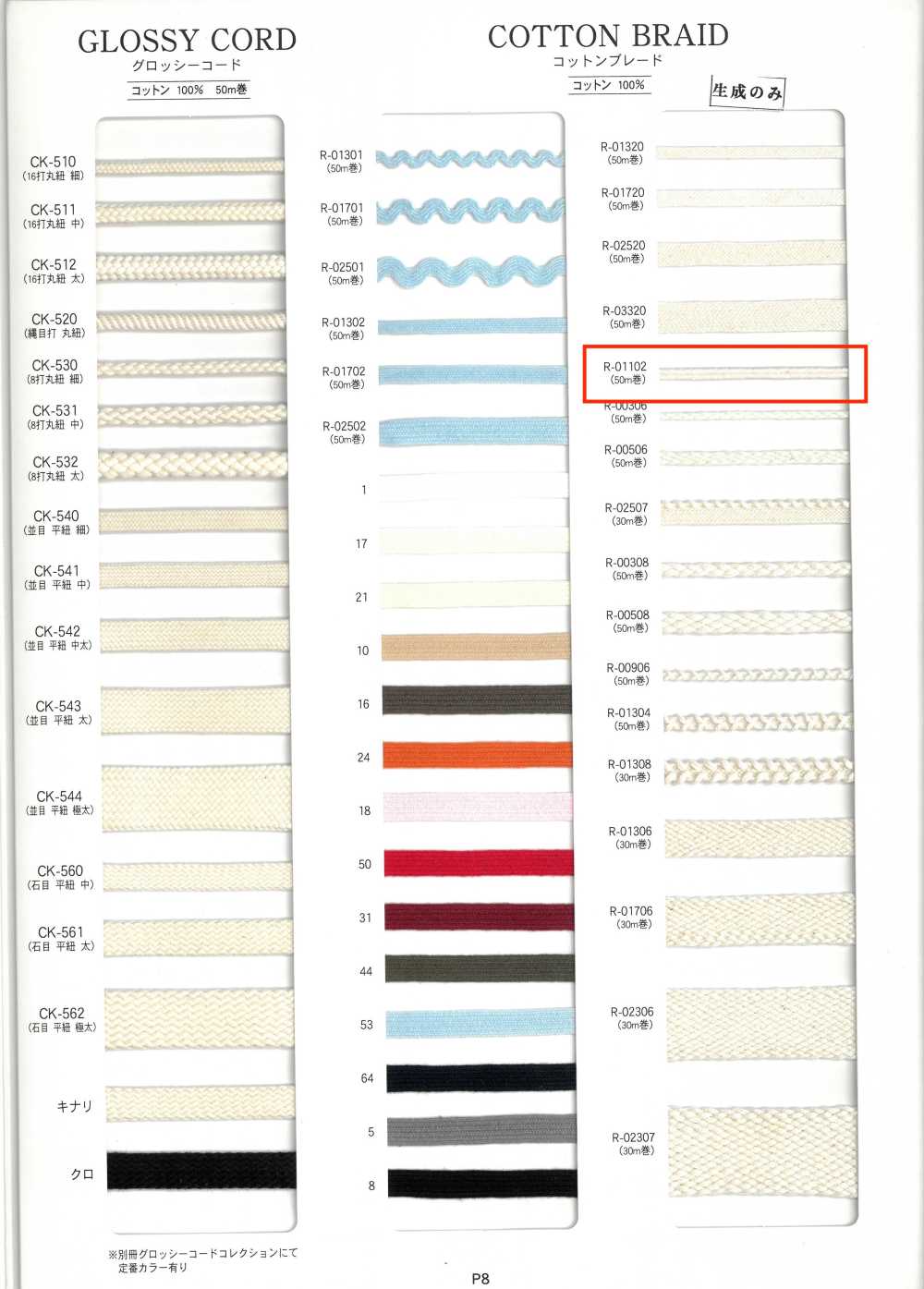 R-01102 Dây Tết Cotton[Ruy Băng, Băng, Dây] RIVER