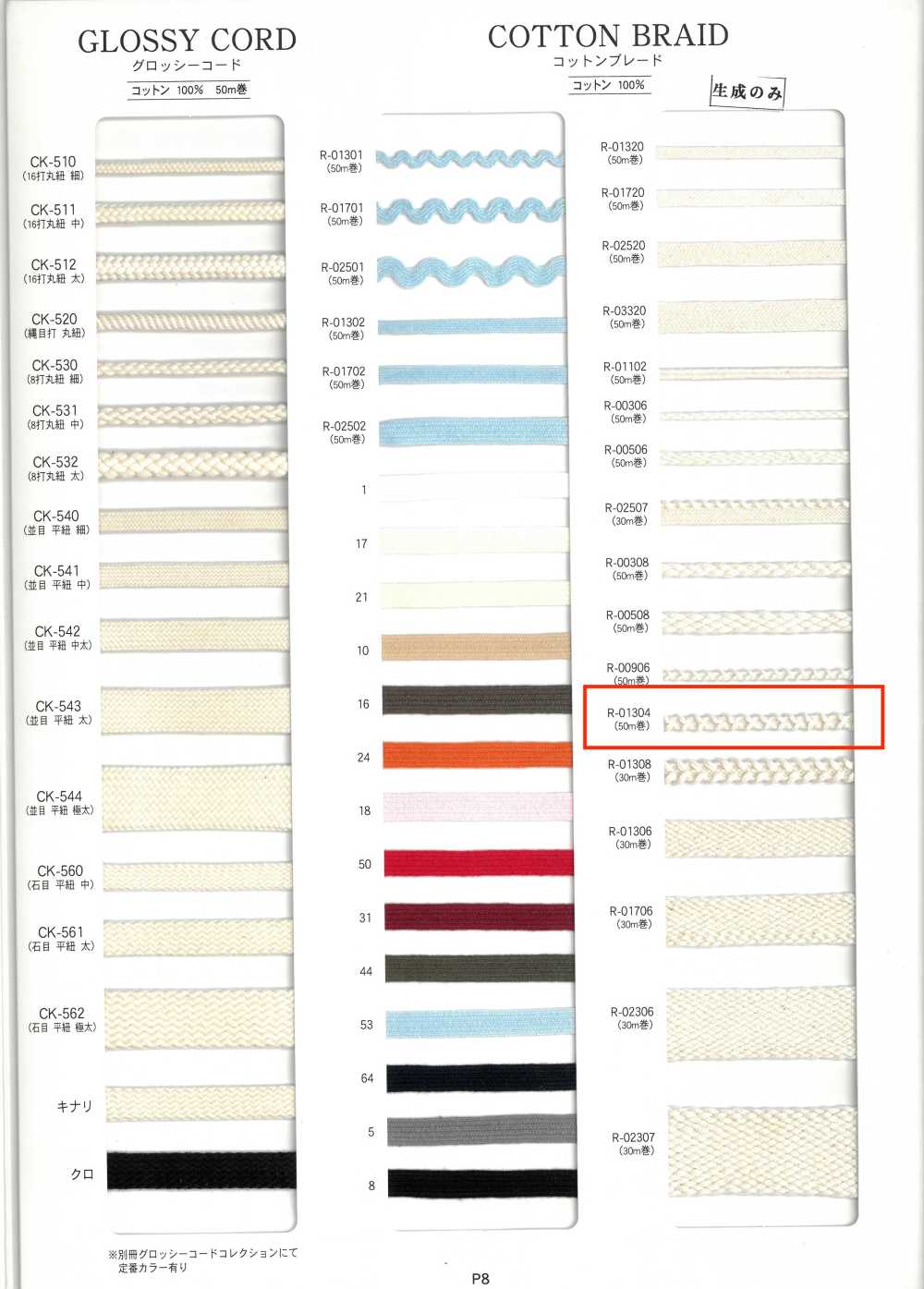 R-01304 Dây Tết Cotton[Ruy Băng, Băng, Dây] RIVER