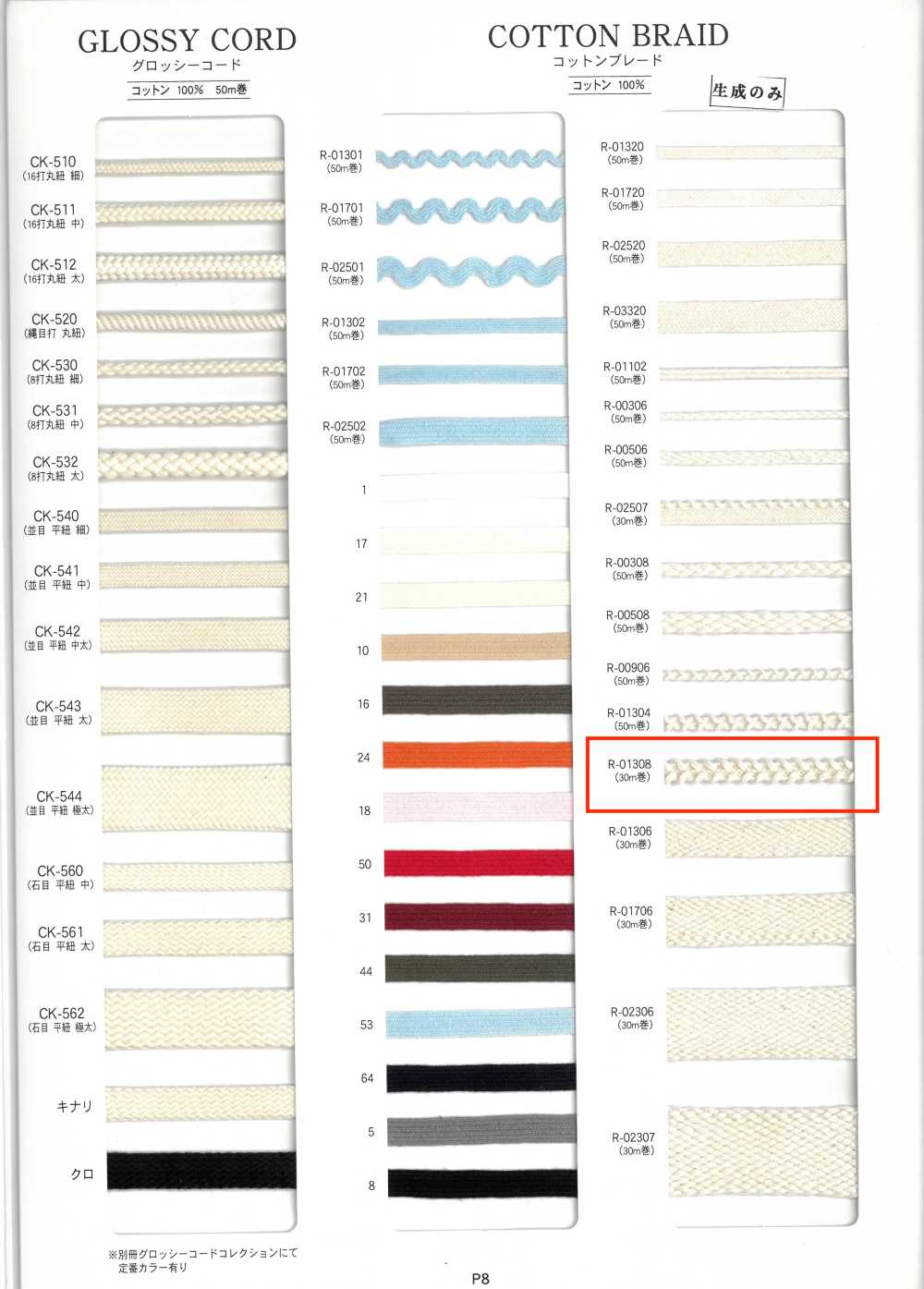 R-01308 Dây Tết Cotton[Ruy Băng, Băng, Dây] RIVER
