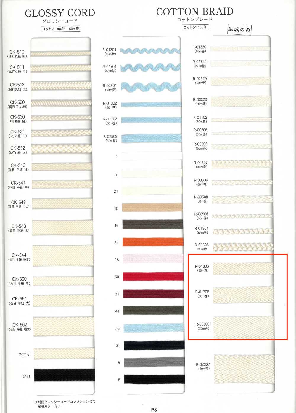 R-01306 Dây Tết Cotton[Ruy Băng, Băng, Dây] RIVER