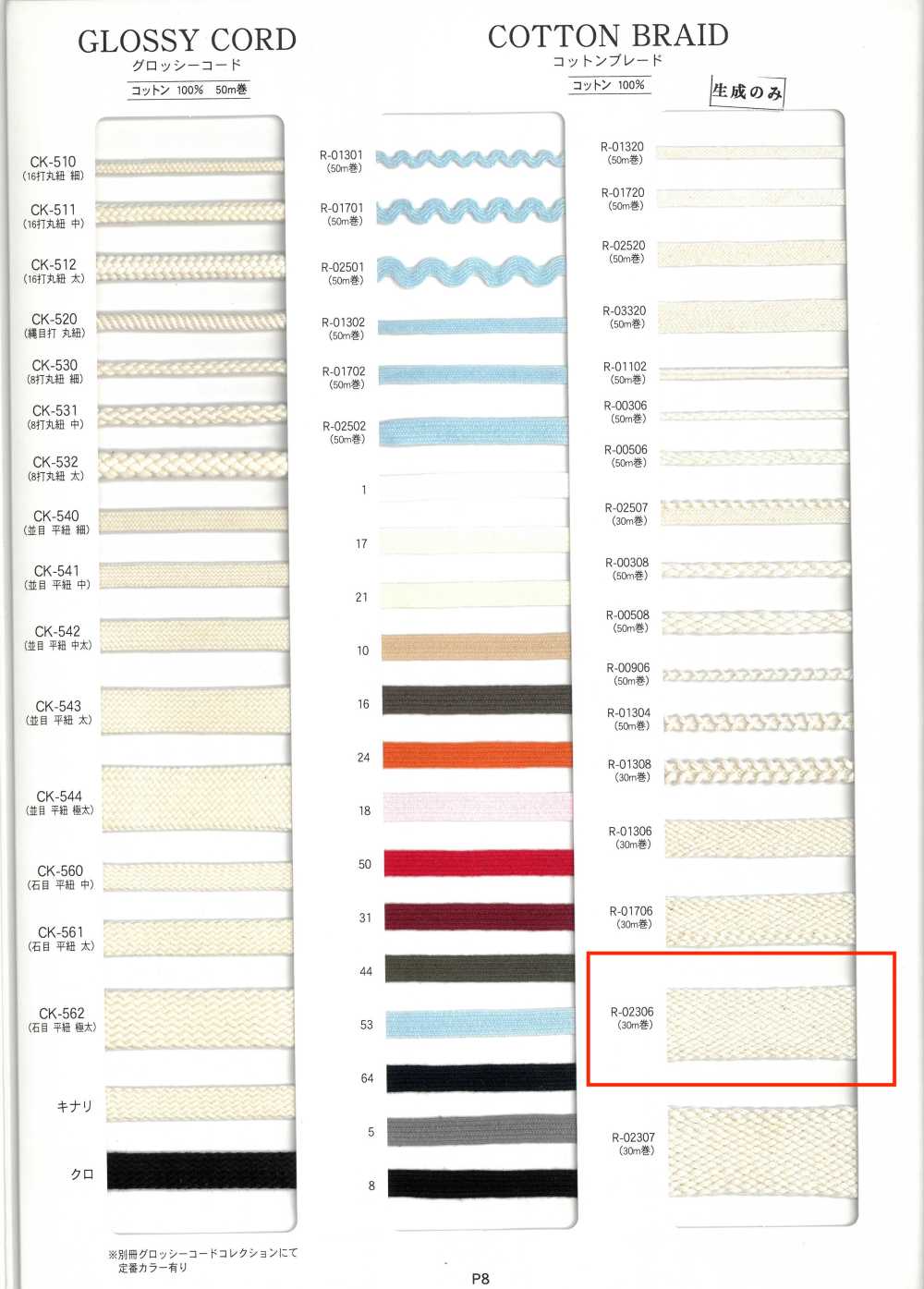 R-02306 Dây Tết Cotton[Ruy Băng, Băng, Dây] RIVER