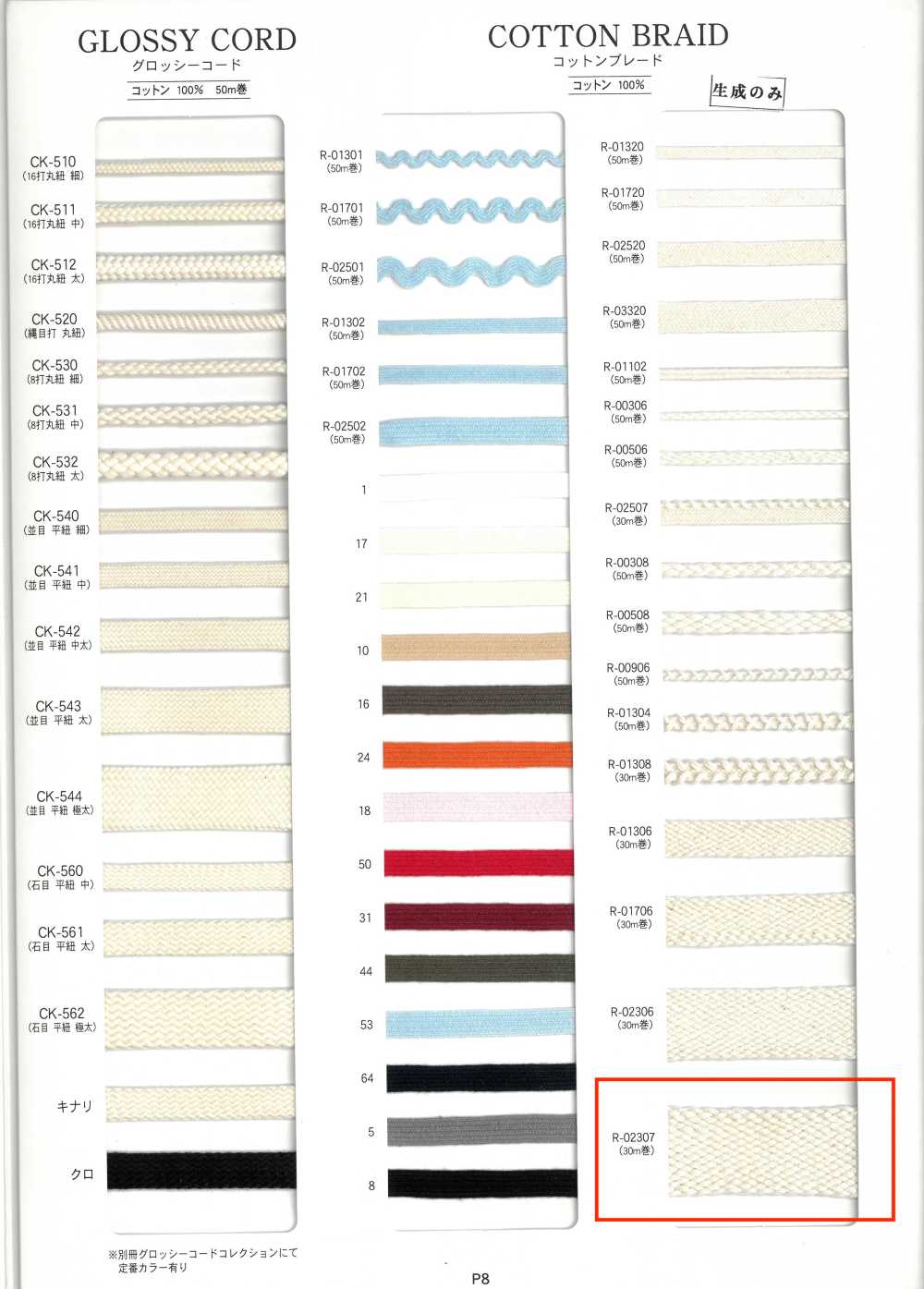 R-02307 Dây Tết Cotton[Ruy Băng, Băng, Dây] RIVER