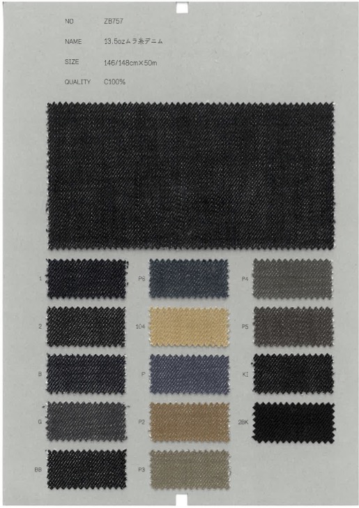 ZB757 Chỉ Vải Bò Không đều 13,5oz COLLECT