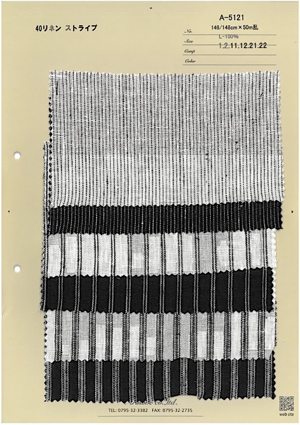 A-5121 40 Sọc Kẻ Sọc Lanh[Vải] ARINOBE CO., LTD.