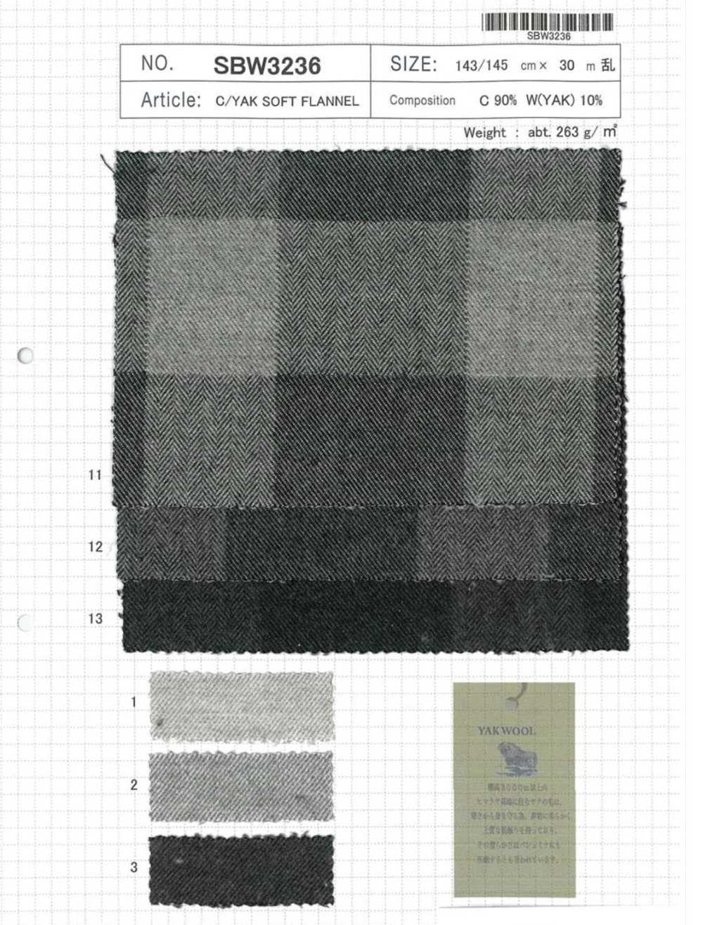 SBW3236 C/YAK SOFT FLANNEL[Vải] SHIBAYA