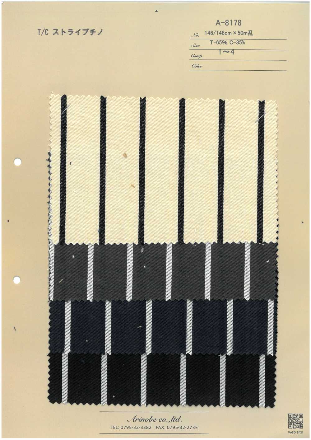 A-8178 Vải Chino Kẻ Sọc T/C ARINOBE CO., LTD.