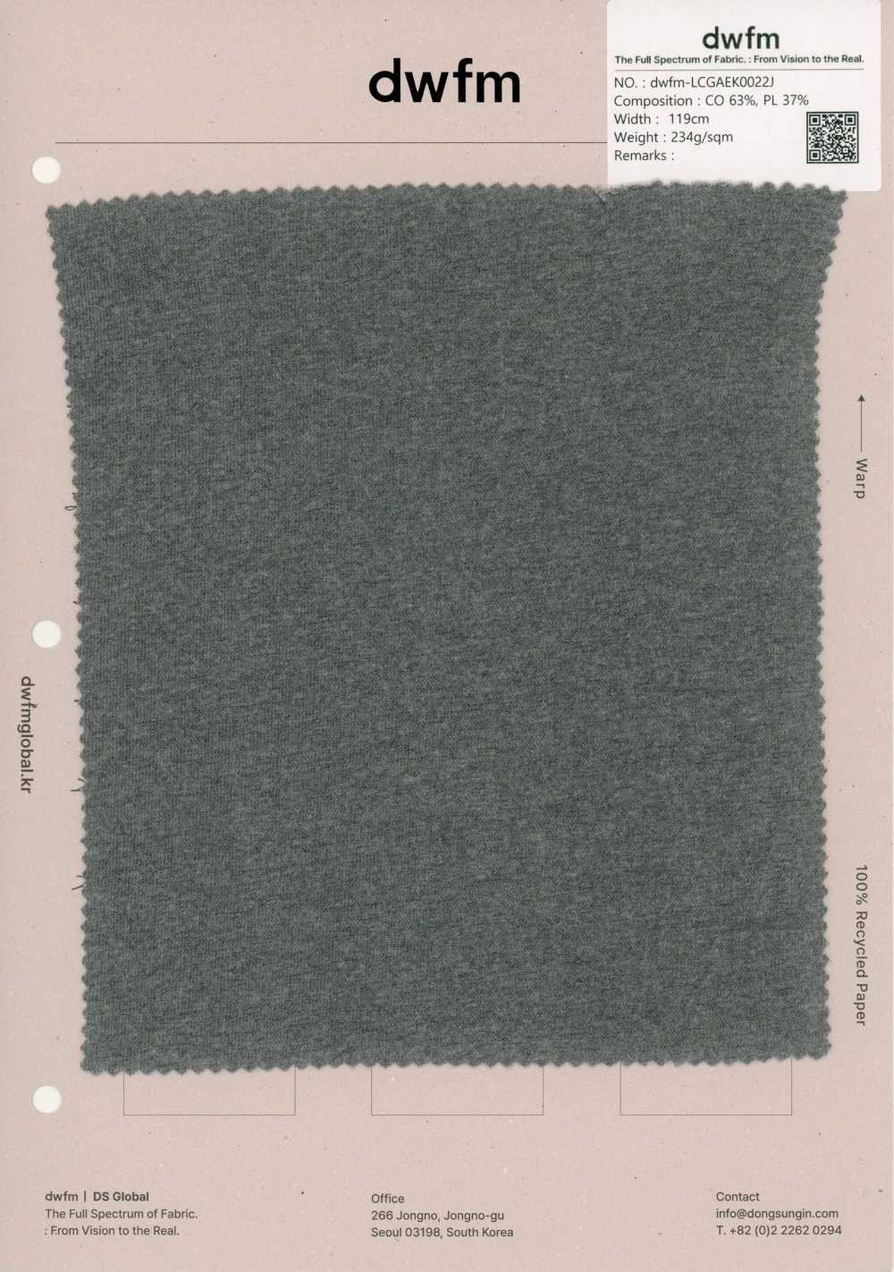 DWFM-LCGAEK0022J Vải Cotton Tenjiku Pha Cotton Polyester