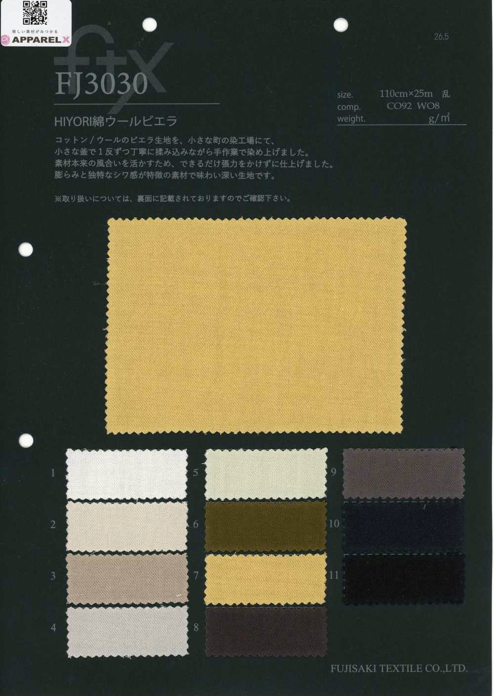 FJ3030 HIYORI vải cotton len viyella[Vải / Vải] Fujisaki Textile