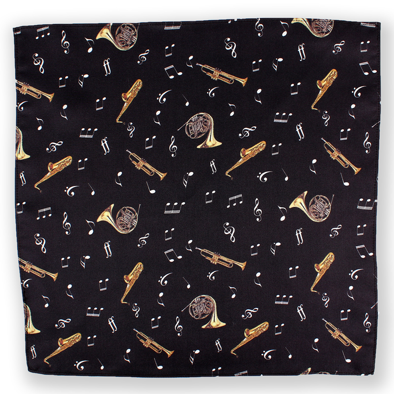 CF-JAZZ-BK Silk Print Khăn Cài Túi Ngực áo Vest Jazz Black[Lễ Phục Kiện Trang Trọng] Yamamoto(EXCY)