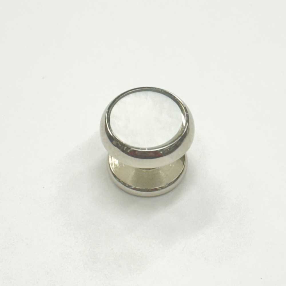 E-3 Ghim Cài Khuy áo Lễ Phục, Xà Xà Cừ, Bạc, Tròn (1 Chiếc)[Lễ Phục Kiện Trang Trọng]