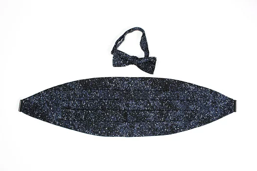 NCM-2 đai Quấn Eo Cummerbund Starry Blue Navy Sử Dụng Vải Nishijin[Lễ Phục Kiện Trang Trọng] Yamamoto(EXCY)