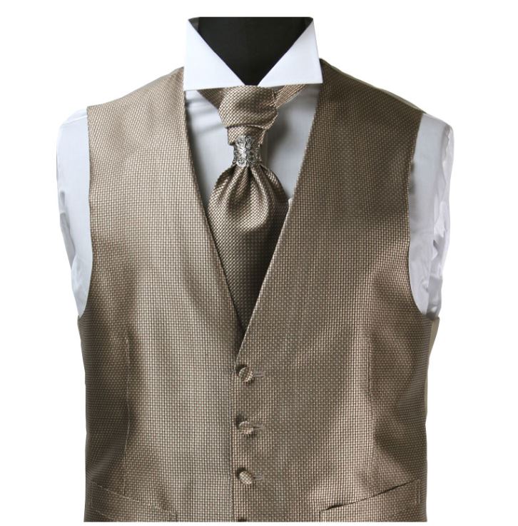 V-992MB Lễ Phục Vest Lụa Jacquard Màu Nâu[Lễ Phục Kiện Trang Trọng] Yamamoto(EXCY)