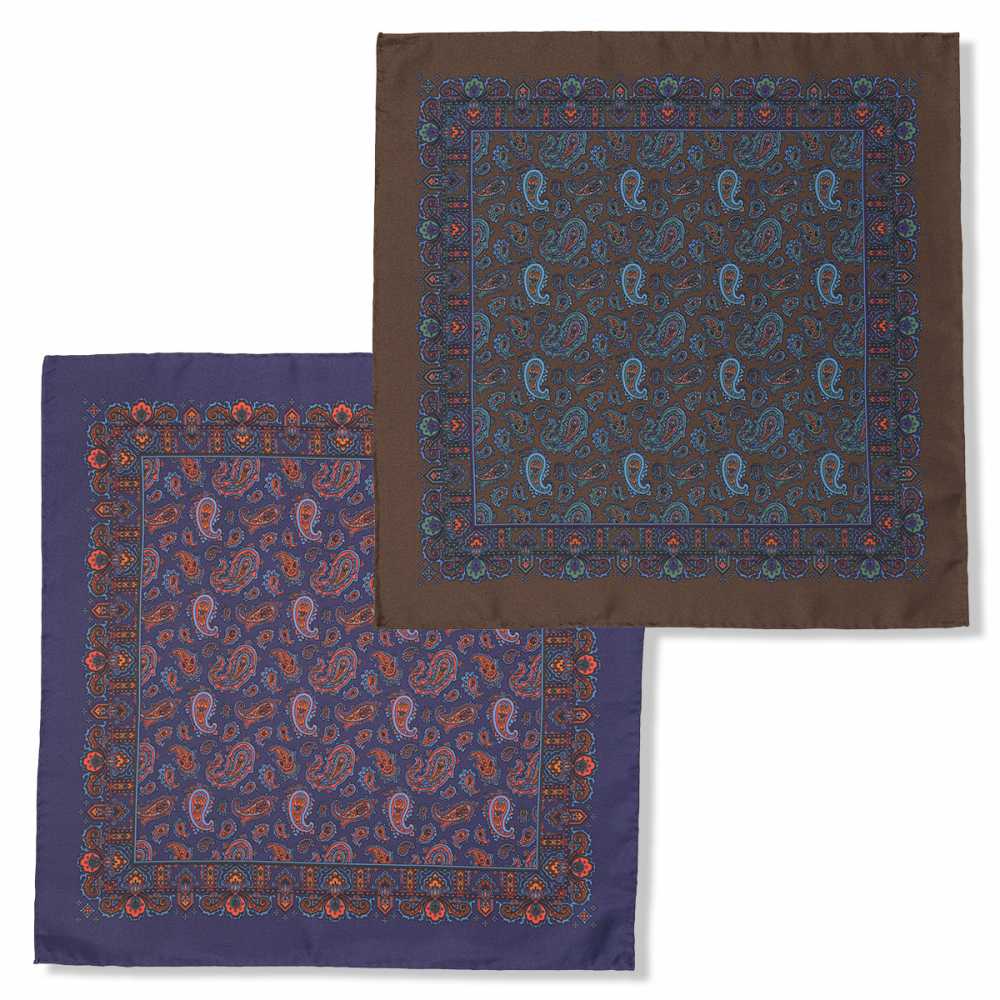 RKC-3241 EXCY Paisley Pattern Print Silk Pocket Khăn Cài Túi Ngực áo Vest[Lễ Phục Kiện Trang Trọng] Yamamoto(EXCY)