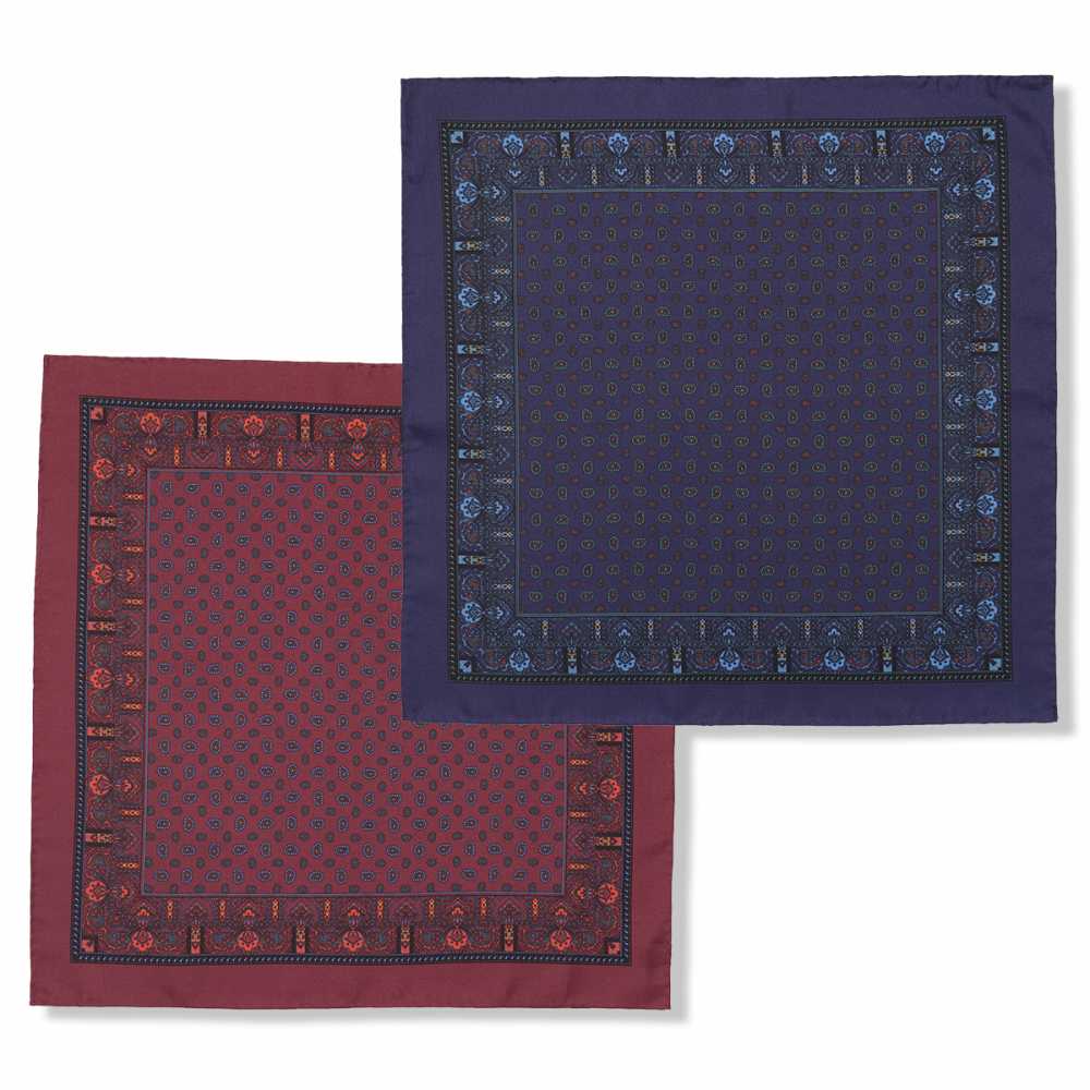 RKC-5765 EXCY Paisley Pattern Print Silk Pocket Khăn Cài Túi Ngực áo Vest[Lễ Phục Kiện Trang Trọng] Yamamoto(EXCY)