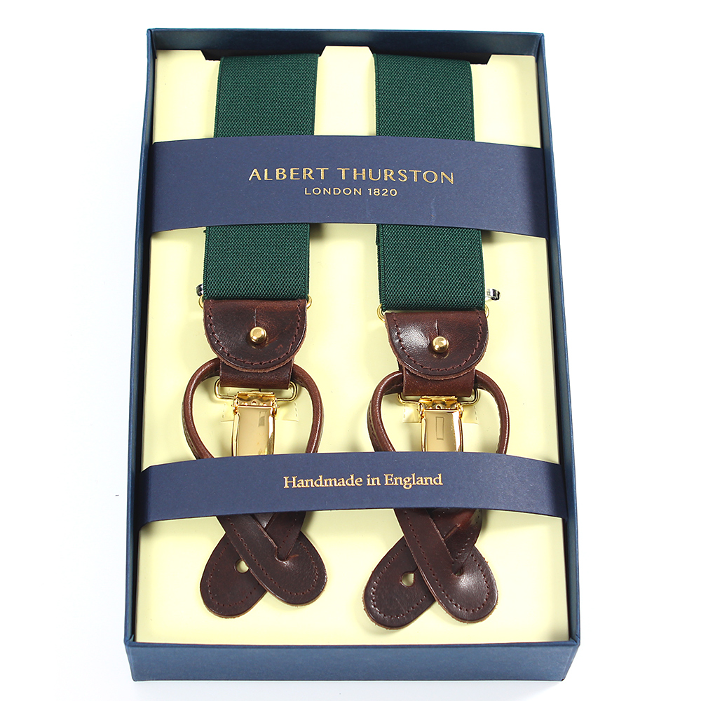 AT-GREEN-XL Albert Thurston Dây đai đeo Quần Chữ Y Green Elastic Size XL[Lễ Phục Kiện Trang Trọng] ALBERT THURSTON