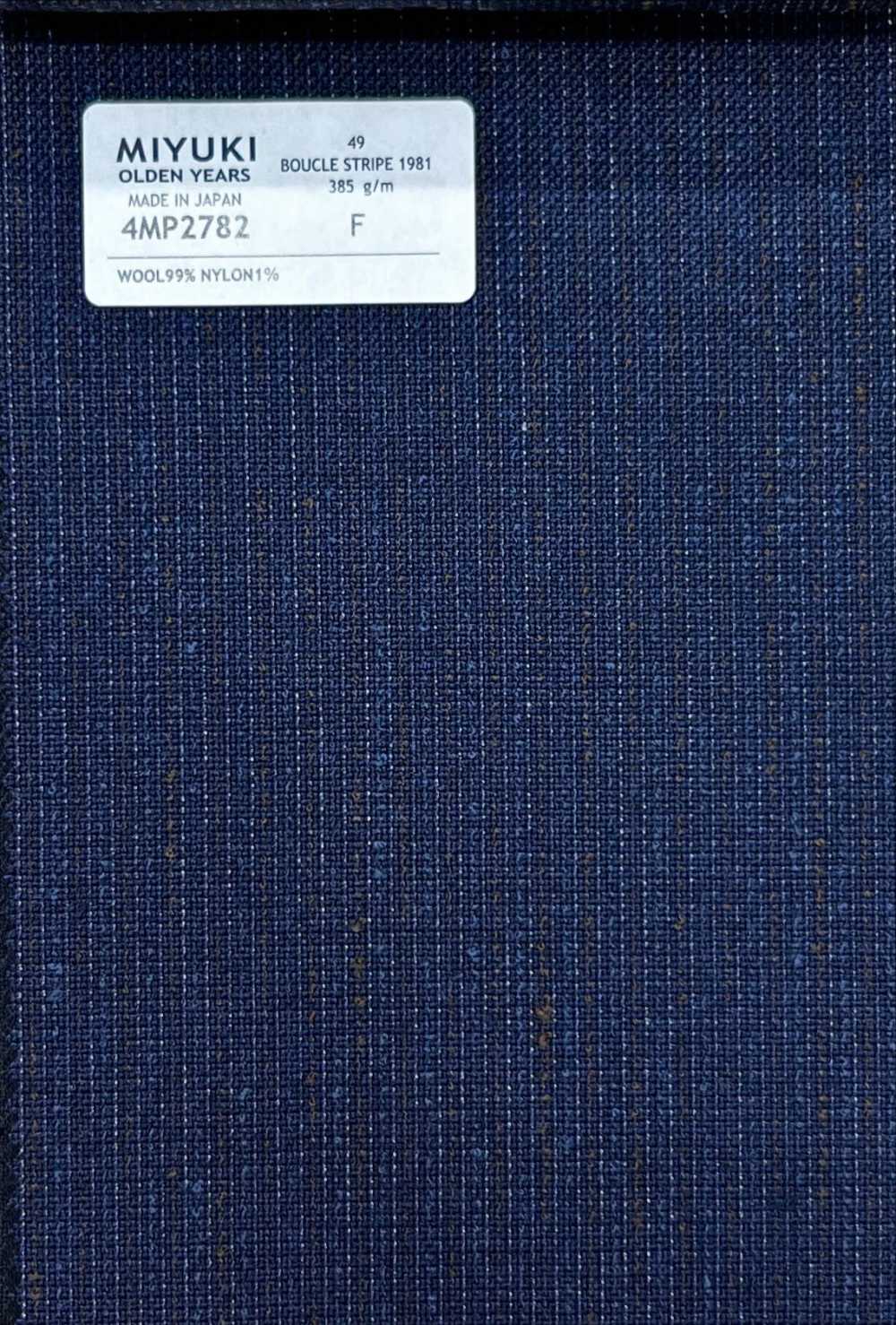 4MP2782 ESSENTALSBOUCLE STRIPE 1981 LEN99% NYLON1% Xanh Navy[Vải] Miyuki Keori (Miyuki)