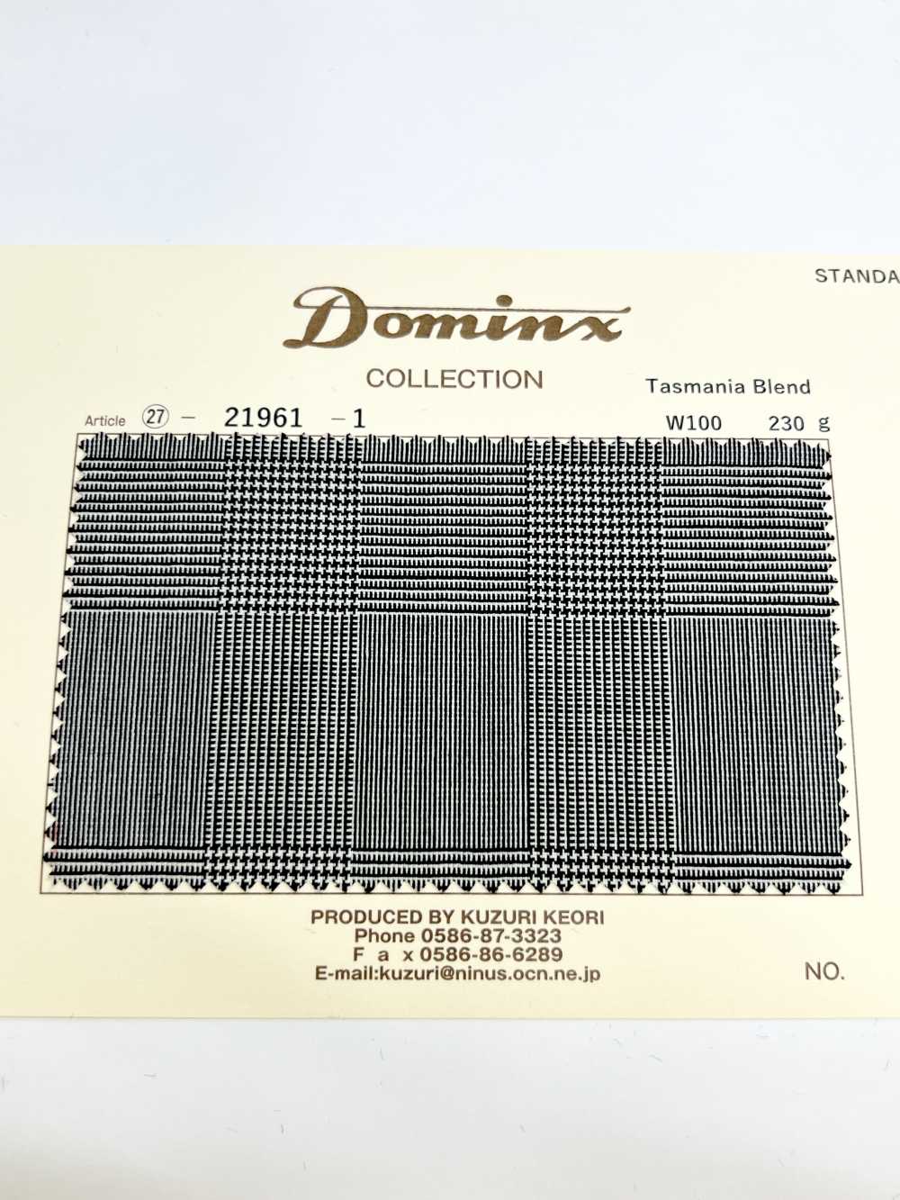 21961 Tasmania Blend Wool Bộ Sưu Tập Tiêu Chuẩn DOMINX Len Glen Chất Lượng Cao Kẻ Caro[Vải] Vải Len Kuzuri (DOMINX)