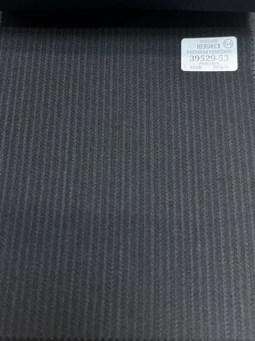 39529-53 25AW HERDREX [PREMIUM VENETIAN] Kẻ Sọc Bóng Màu Xám Than Venetian Cao Cấp[Vải] Công Ty TNHH Kunishima