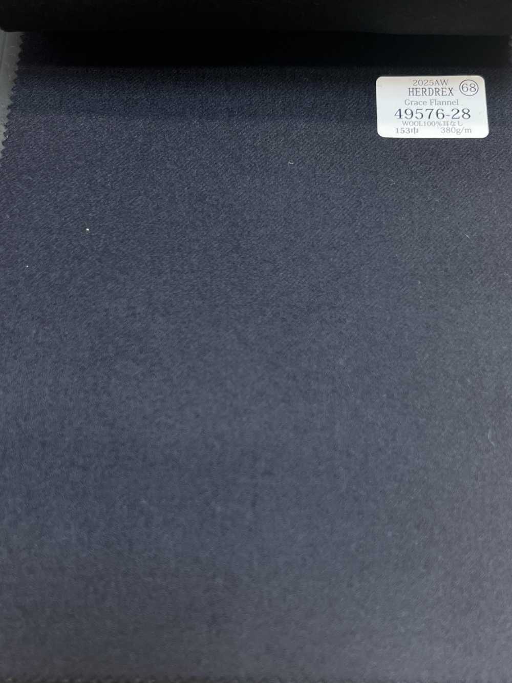 49576-28 25AW HERDREX [Grace Flannel] Grace Vải Dạ Flannel Navy Vải Trơn Không Hoạ Tiết Công Ty TNHH Kunishima