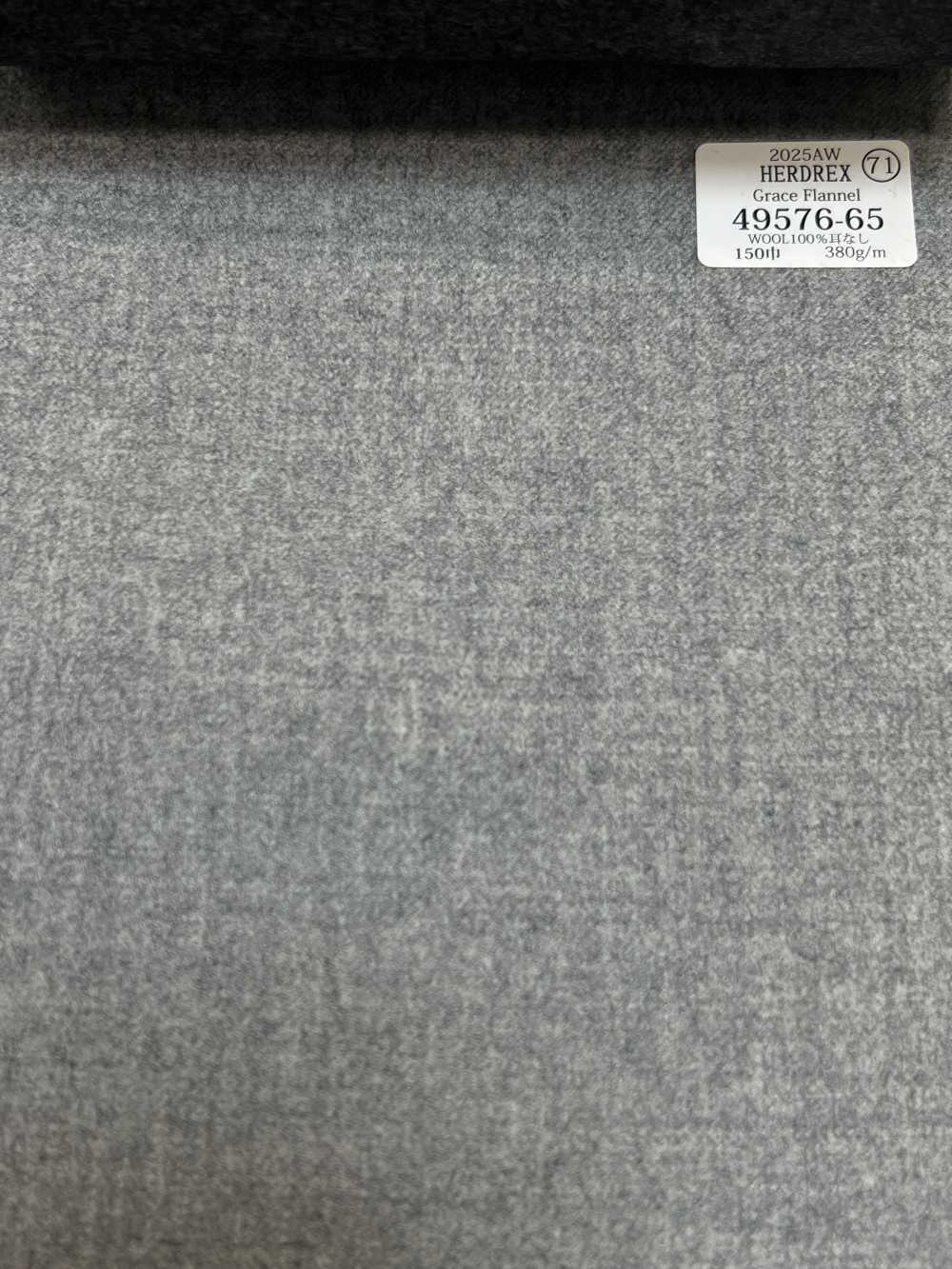 49576-65 25AW HERDREX [Grace Flannel] Grace Vải Dạ Flannel Xám Vải Trơn Không Hoạ Tiết Công Ty TNHH Kunishima