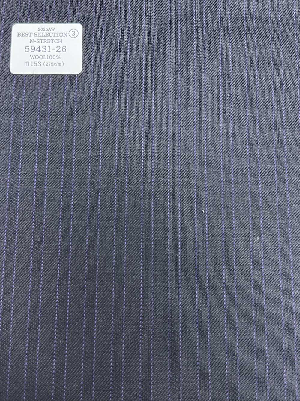 59431-26 25AW LỰA CHỌN TỐT NHẤT [N-STRETCH] N Co Giãn Navy X Purple Shadow Kẻ Sọc[Vải] Công Ty TNHH Kunishima