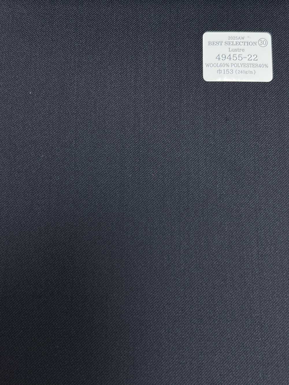 49455-22 25AW LỰA CHỌN TỐT NHẤT [Lustre] Luster Navy Vải Trơn Không Hoạ Tiết Công Ty TNHH Kunishima