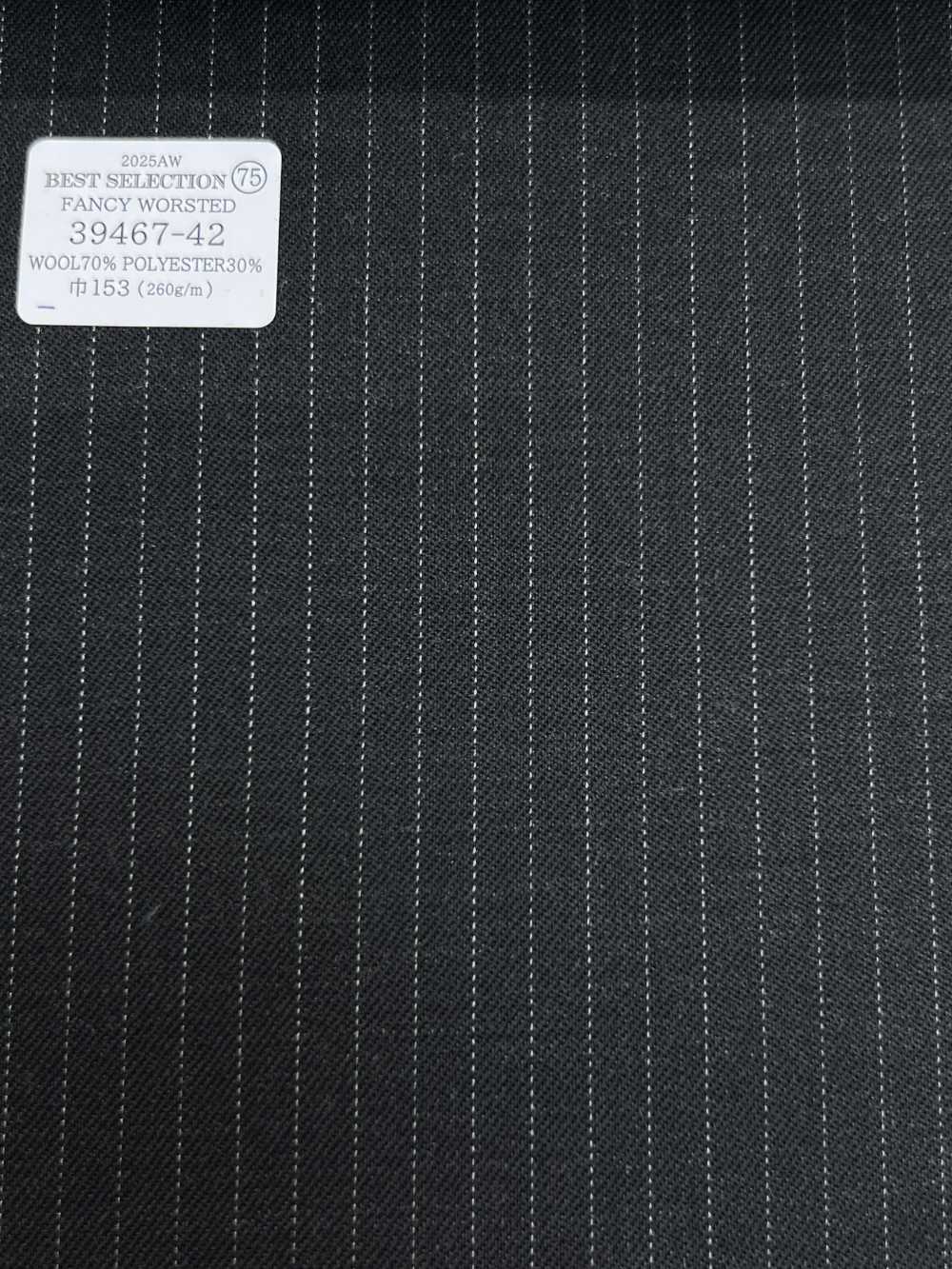 39467-42 25AW LỰA CHỌN TỐT NHẤT 【FANCY WORSTED】 Fancy Worsted Charcoal Gray Kẻ Sọc[Vải] Công Ty TNHH Kunishima