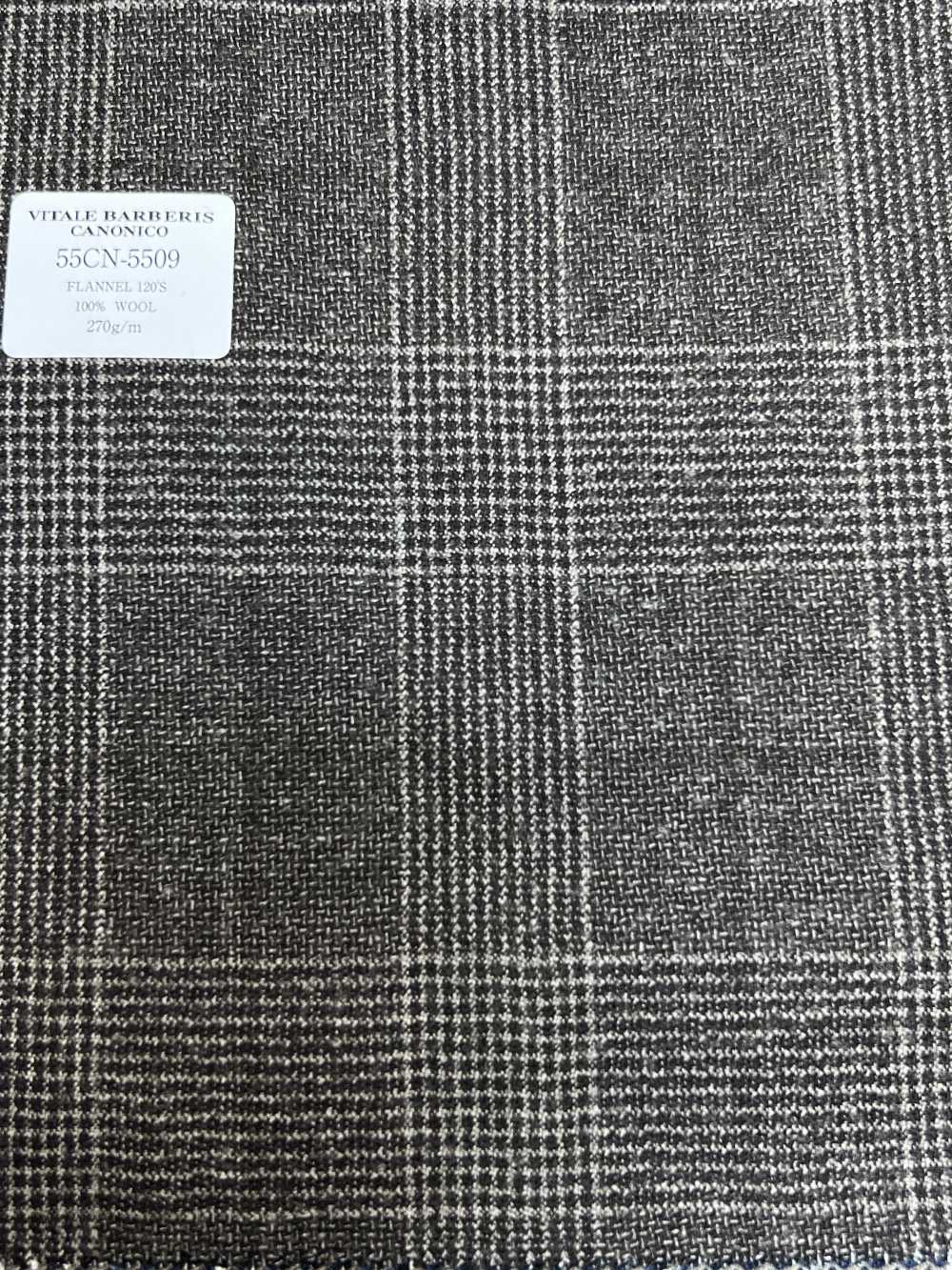 55CN5509 CANONICO FLANNEL 120'S Brown Glen Kẻ Caro[Vải] CANONICO