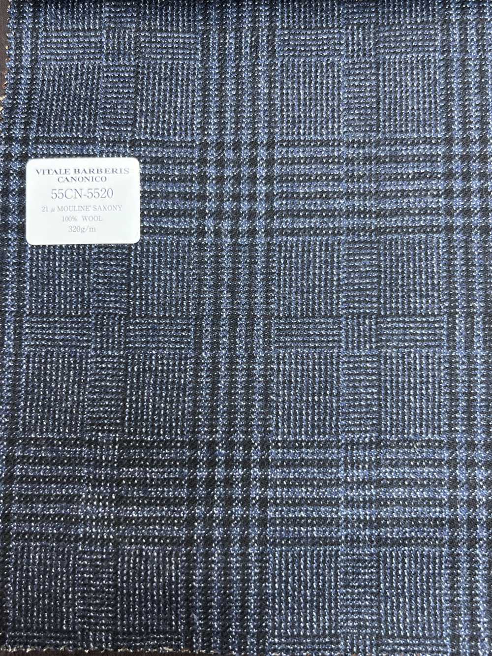 55CN5520 CANONICO 21μ MOULINE' SAXONY Navy Glen Kẻ Caro[Vải] CANONICO