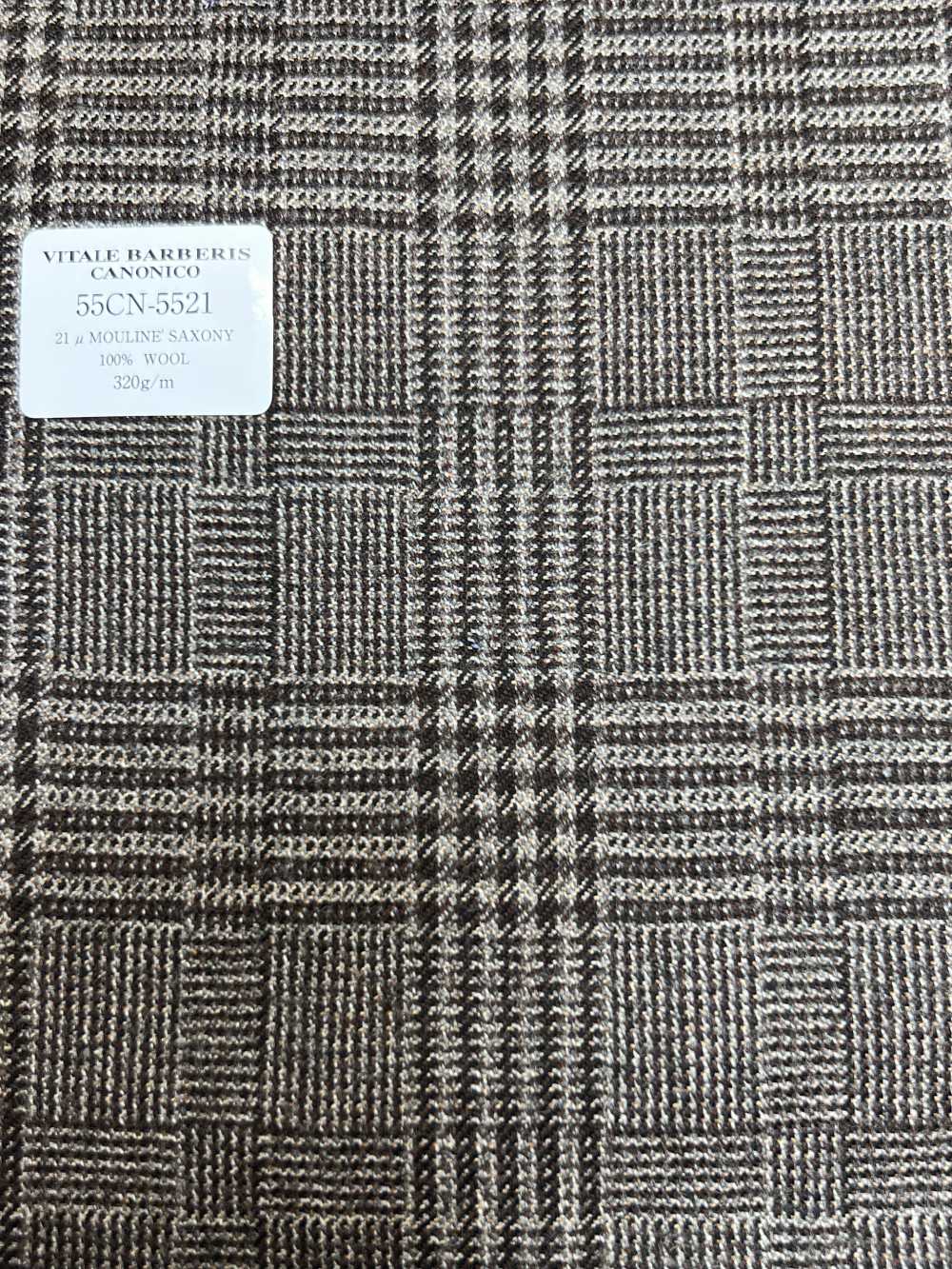 55CN5521 CANONICO 21μ MOULINE' SAXONY Brown Glen Kẻ Caro[Vải] CANONICO