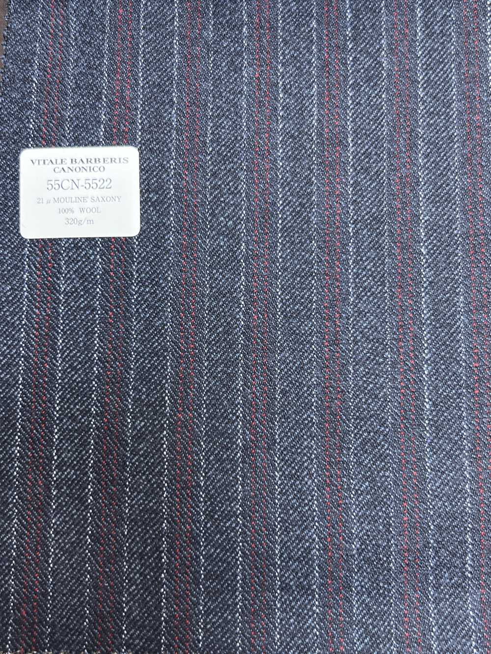55CN5522 CANONICO 21μ MOULINE' SAXONY Navy Alternate Kẻ Sọc[Vải] CANONICO