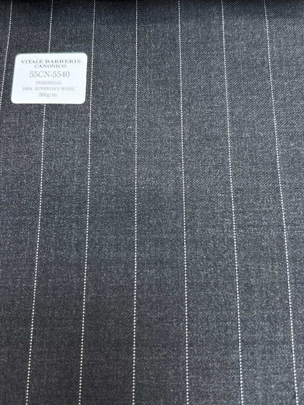 55CN5540 CANONICO PERENNIAL SUPER110'S Charcoal Gray Kẻ Sọc[Vải] CANONICO