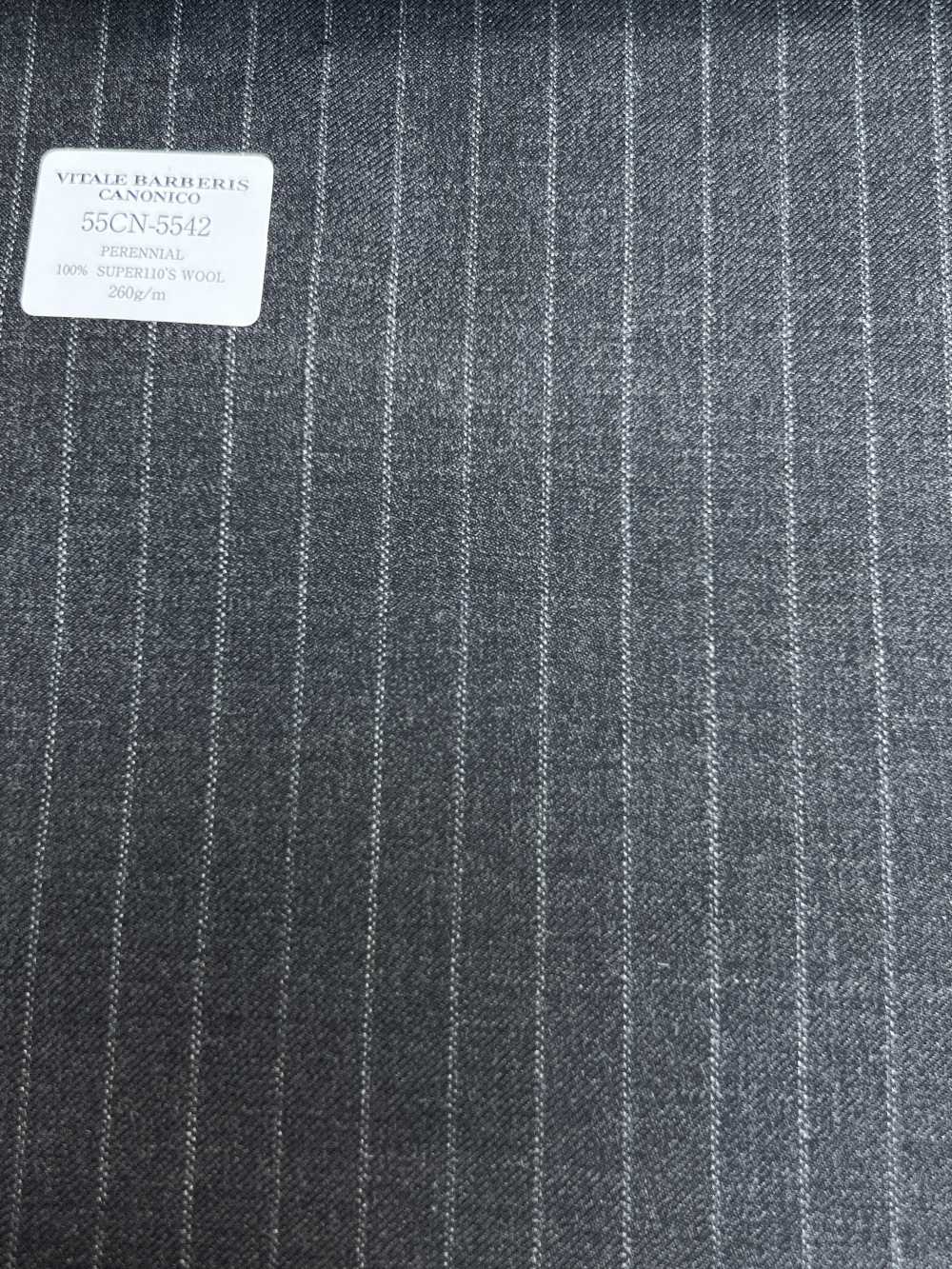 55CN5542 CANONICO PERENNIAL SUPER110'S Charcoal Gray Kẻ Sọc[Vải] CANONICO