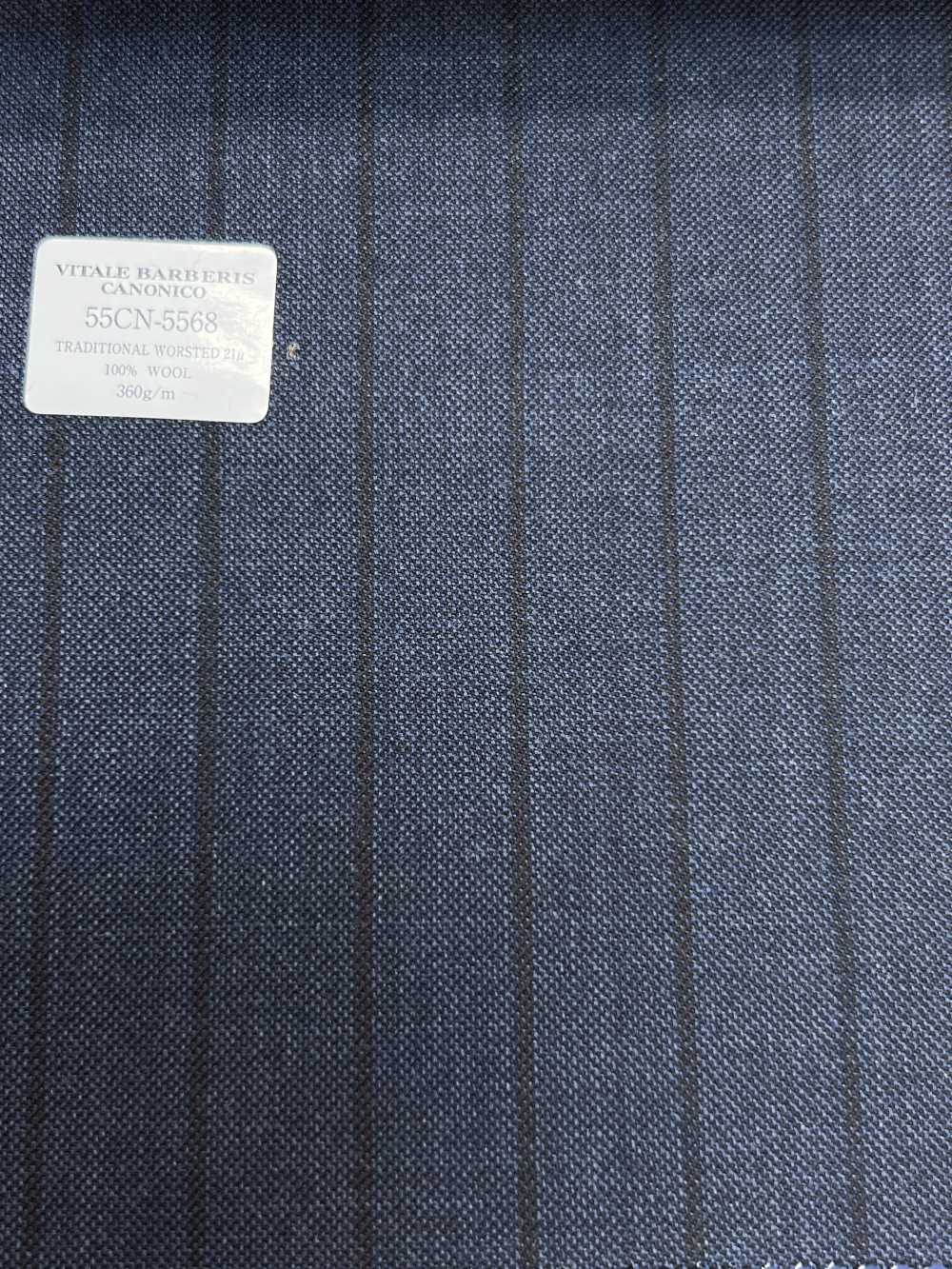 55CN5568 CANONICO TRADITIONAL WORSTED 21μ Navy Kẻ Sọc[Vải] CANONICO