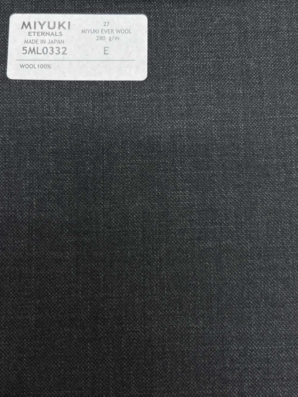 5ML0332 MIYUKI EVER WOOL (Miyuki Everwool) Vải Trơn Không Hoạ Tiết Xám Than Trơn Miyuki Keori (Miyuki)