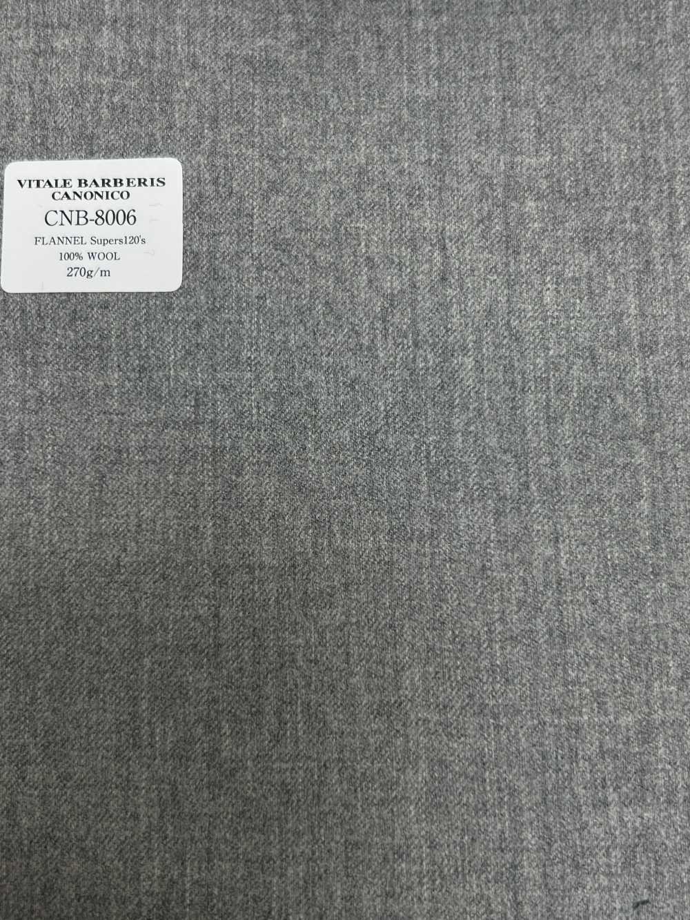 CNB8006 CANONICO Tiêu Chuẩn Flannel Super 120's Light Gray Vải Trơn Không Hoạ Tiết CANONICO