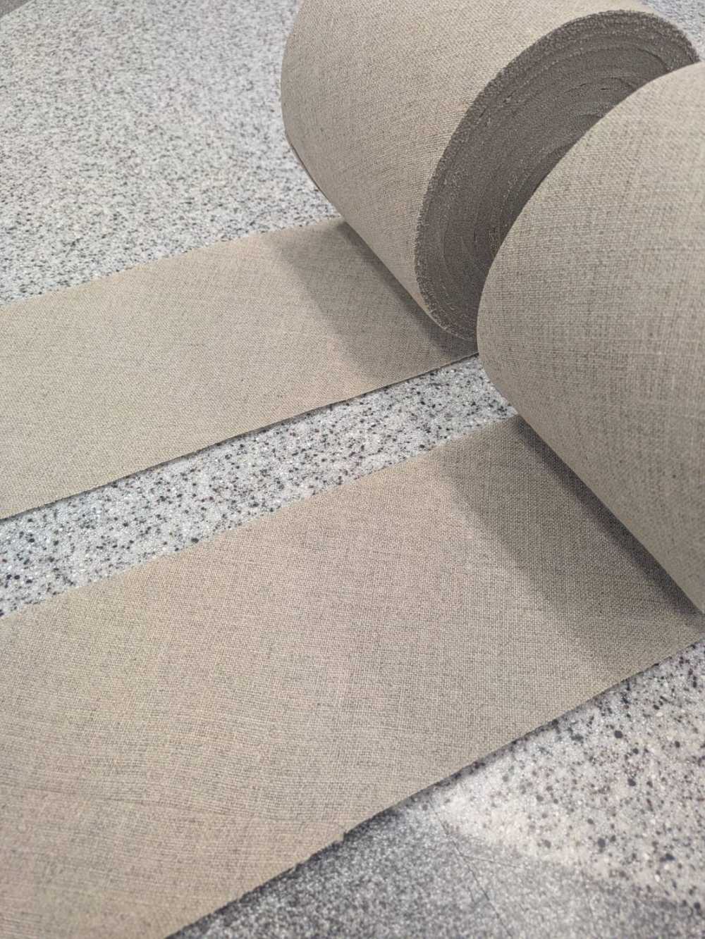 3670ES-S Vải Mếch Cổ áo Sợi Gai Nguyên Chất Xử Lý Nhựa Resin Elas Màu Be Mềm Dạng Băng[Xen Kẽ] Không Thương Hiệu
