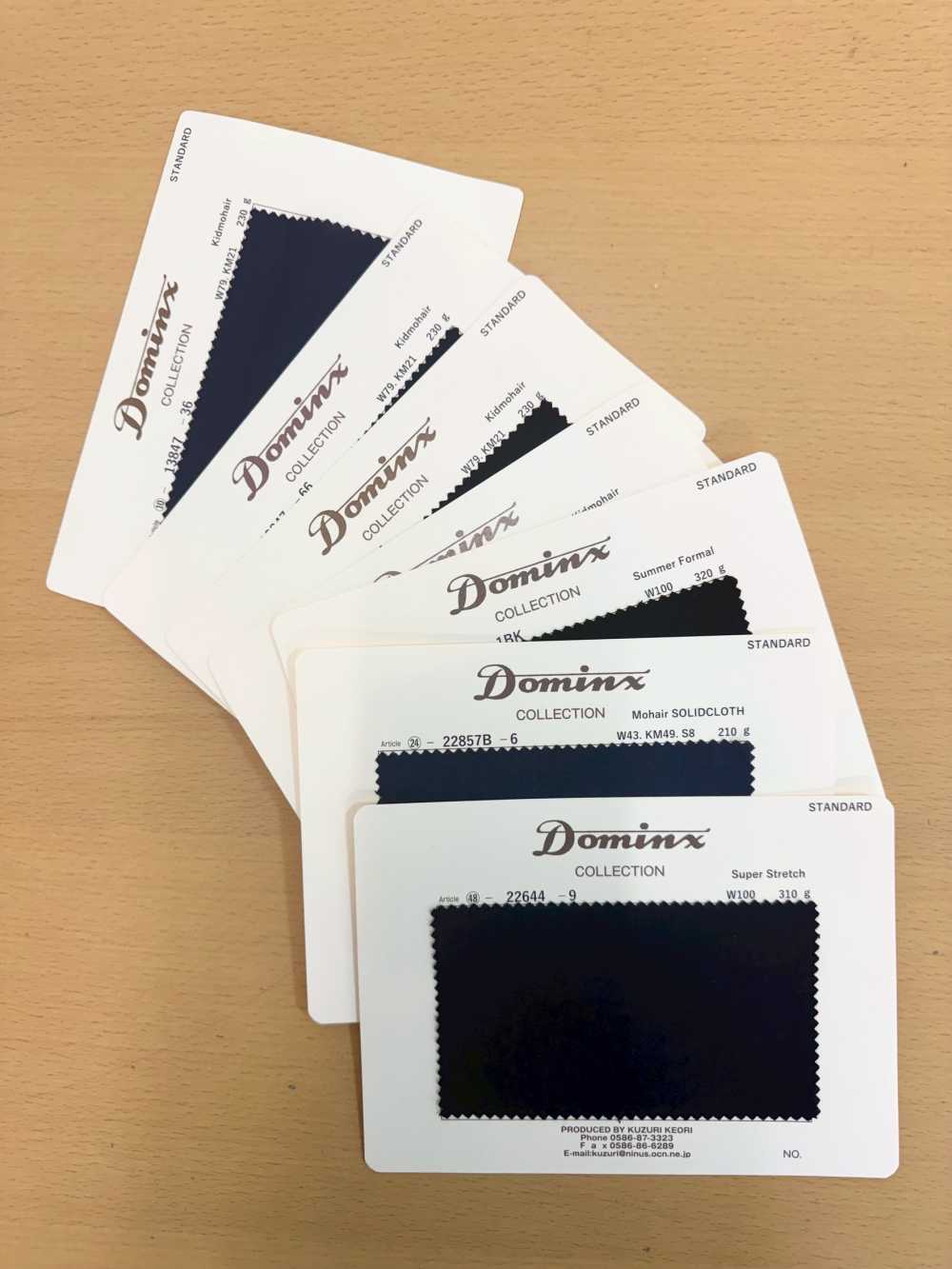 KZR-SAMPLE Mẫu Thẻ Catalogue Sản Phẩm DOMINX Vải Len Kuzuri (DOMINX)