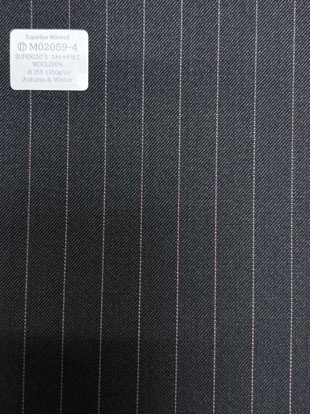 M02059-4 KUNISHIMA1850 Dòng độc quyền 【Superfine Worsted】 Xám kẻ sọc chì[Vải] Công Ty TNHH Kunishima