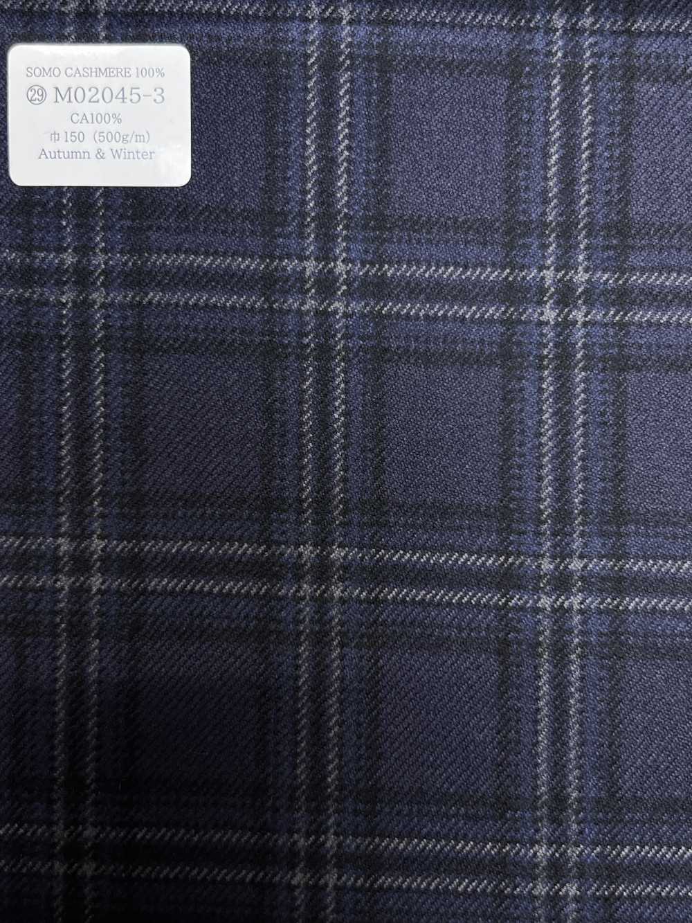 M02045-3 KUNISHIMA1850 Dòng độc Quyền [SOMO CASHMERE 100%] Kẻ Caro 3D Màu Xanh Hải Quân[Vải] Công Ty TNHH Kunishima