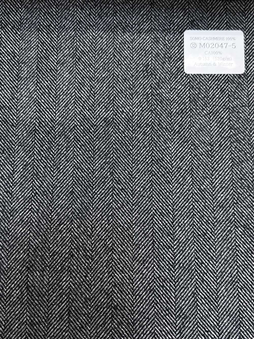 M02047-5 KUNISHIMA1850 Dòng độc Quyền 【SOMO CASHMERE 100%】 Dệt Xương Cá Xám[Vải] Công Ty TNHH Kunishima
