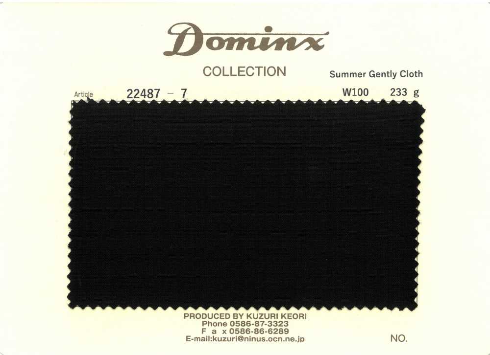 22487-7 Áo Khoác Mùa Hè Bằng Vải Mềm Mại 100% Len DOMINX (Dominx) Màu đen Vải Len Kuzuri (DOMINX)