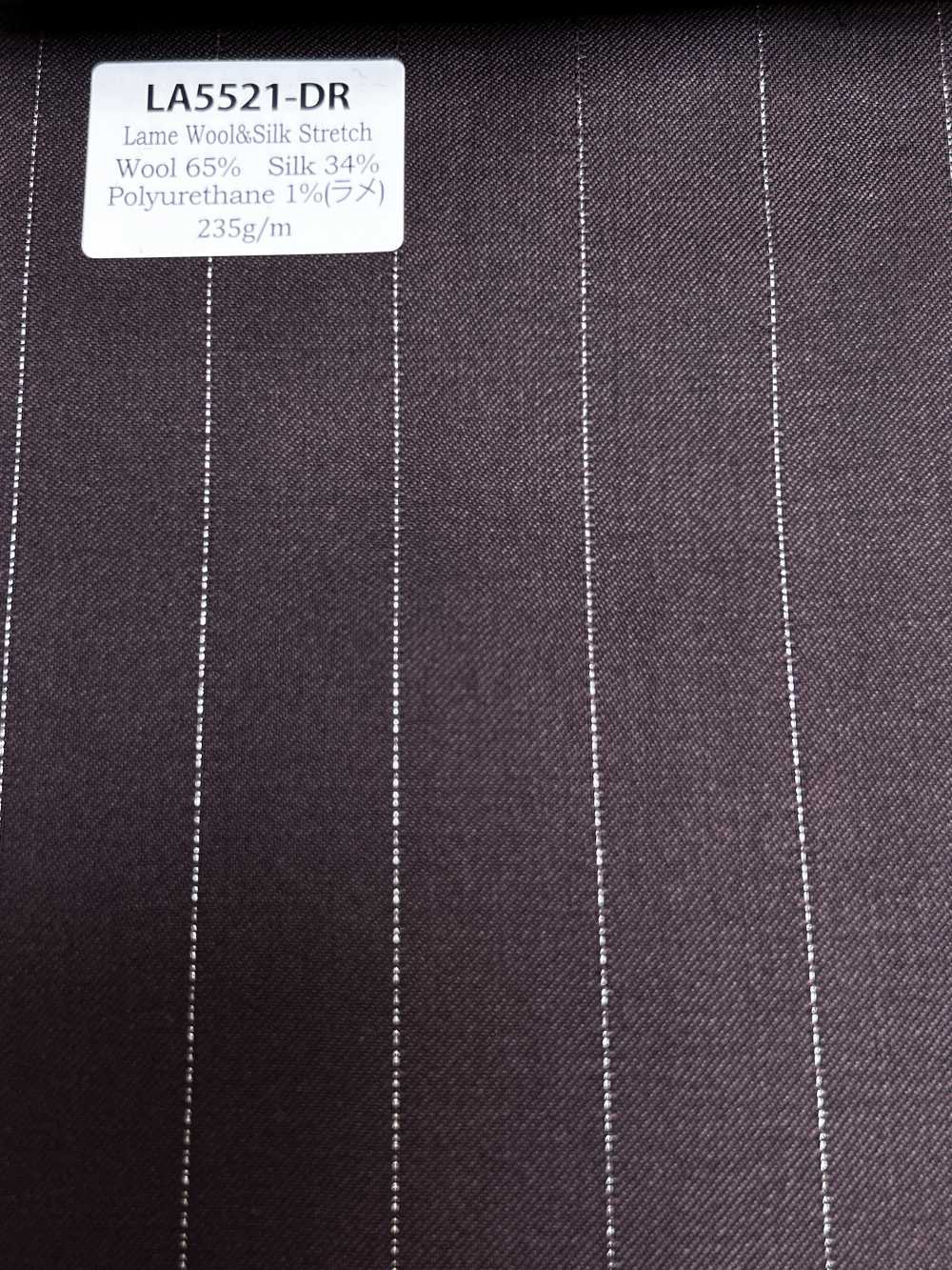 LA5521-DR Mẫu tiêu chuẩn vải wool lụa lame co giãn nội địa Nhật Bản sọc đỏ sẫm[Vải] Hosoi Shoji Co., Ltd.