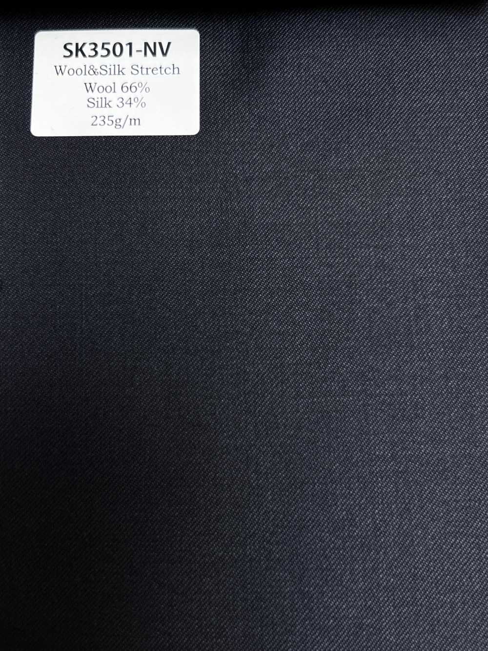 SK3501-NV Mẫu cơ bản vải lụa len co giãn nội địa Nhật, màu xanh navy[Vải] Hosoi Shoji Co., Ltd.
