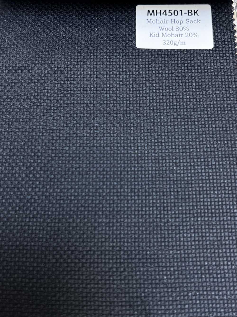 MH4501-BK Mẫu cơ bản Mohair Hopsack sản xuất trong nước màu đen[Vải]