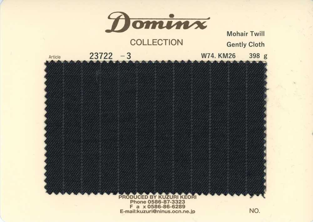 23722-3 Vải Dệt Chéo Mohair Gently Tiêu Chuẩn DOMINX, Bộ Sưu Tập Cao Cấp, Màu Xám đậm Vải Len Kuzuri (DOMINX)