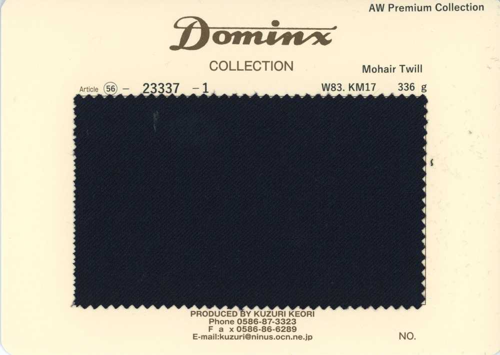 23337-1 Mẫu tiêu chuẩn Vải chéo mohair DOMINX bộ sưu tập cao cấp màu đen Vải Len Kuzuri (DOMINX)