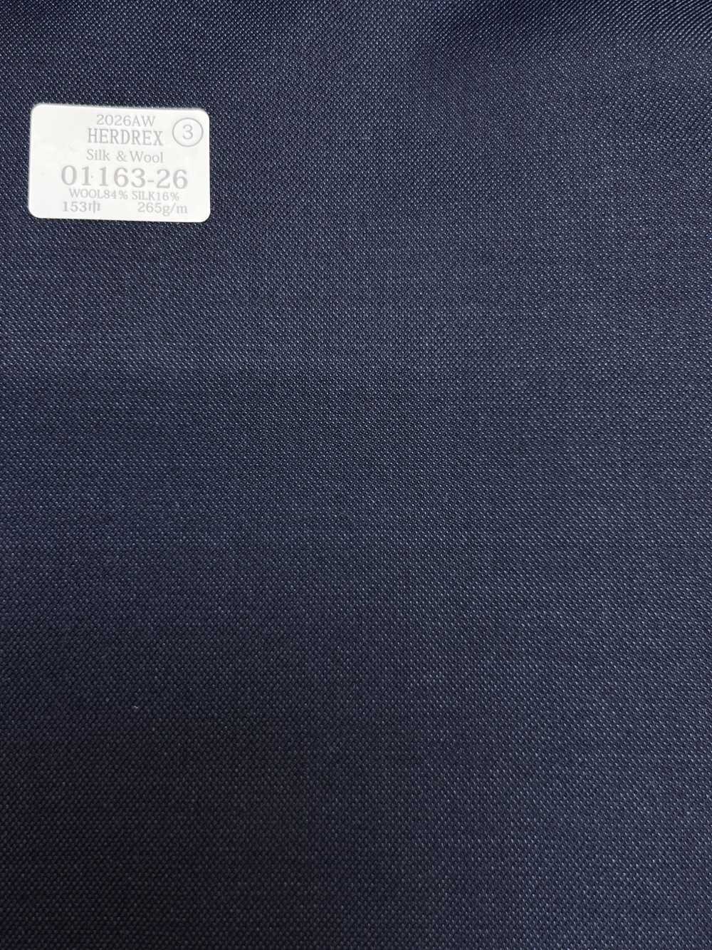 01163-26 26AW HERDREX 【Lụa & len】 lụa và len màu xanh navy trơn[Vải] Công Ty TNHH Kunishima